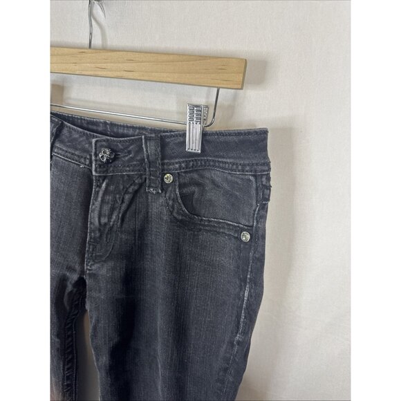 Miss Me Black Skinny Jeans Women’s 29X32 Embellished Flap Pockets Distressed - Picture 3 of 9